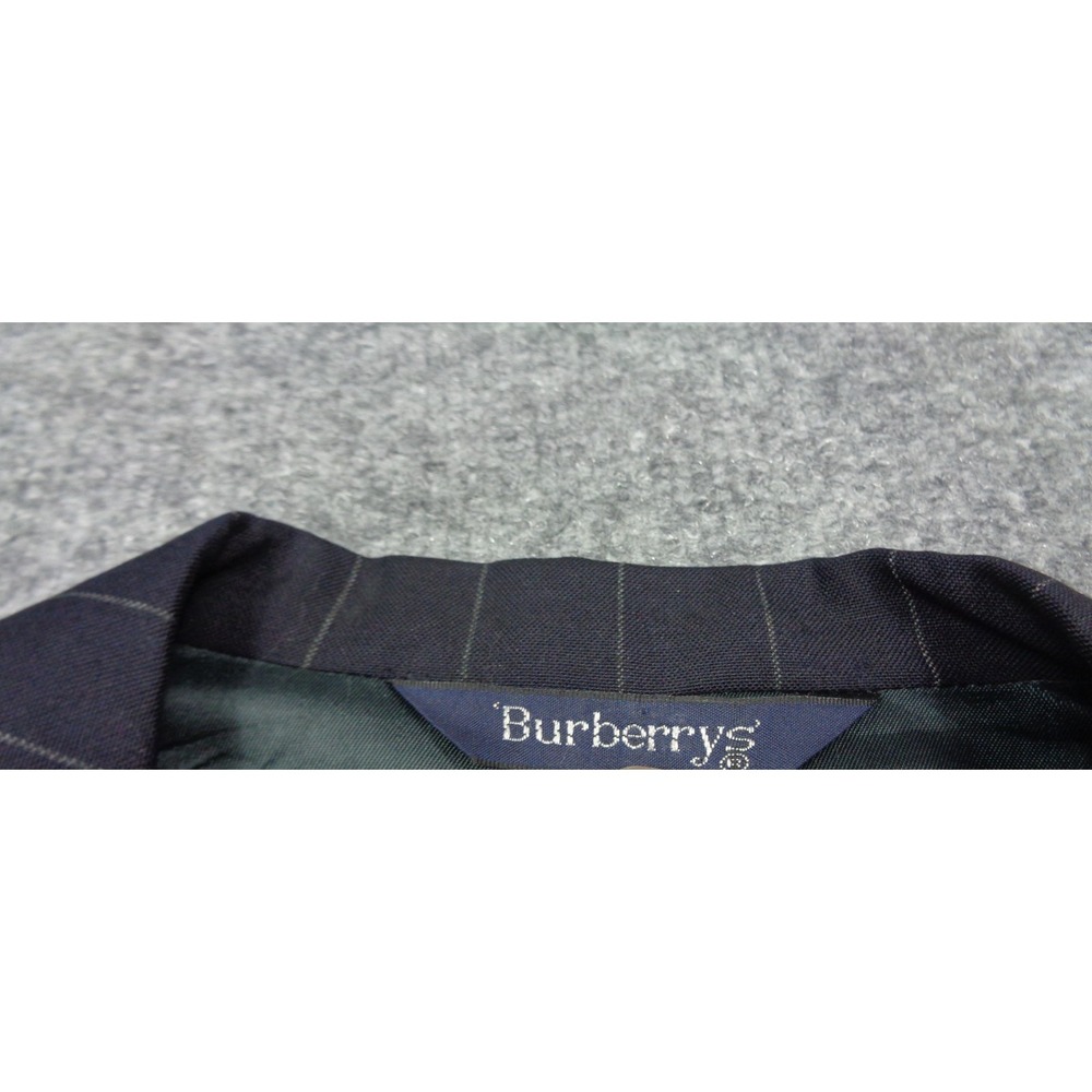 Burberry Virgin Wool Navy Blazer Size 42R Mens Jacket Pinstripe - Picture 9 of 15